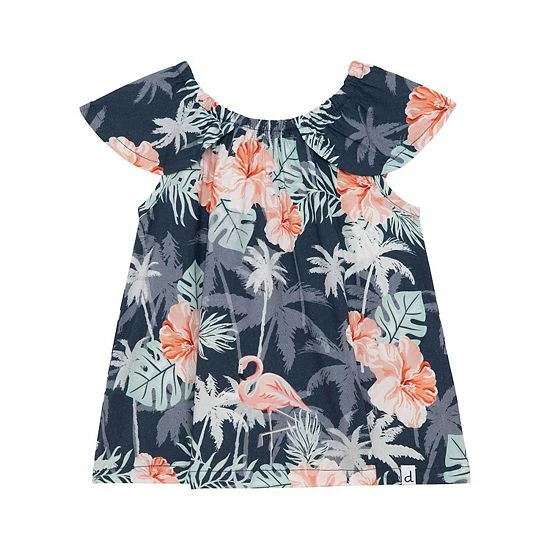 Deux Par Deux Flamingo Printed Blouse