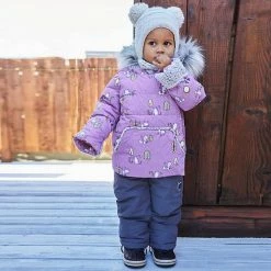 Deux Par Deux Printed Woodland Animals Two Piece Baby Snowsuit Lilac -Deux par Deux Shop unnamed file 1776