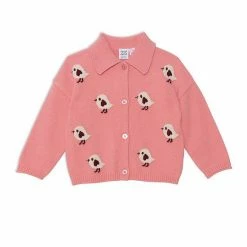 Deux Par Deux Knitted Cardigan With Bird
