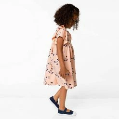 Deux Par Deux Organic Cotton Printed Slub Dress Salmon Pink 5 Deux Par Deux Organic Cotton Printed Slub Dress Salmon Pink -Deux par Deux Shop unnamed file 1807
