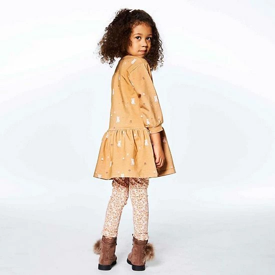 Deux Par Deux Printed Cats Long Sleeve Fleece Dress - Image 2