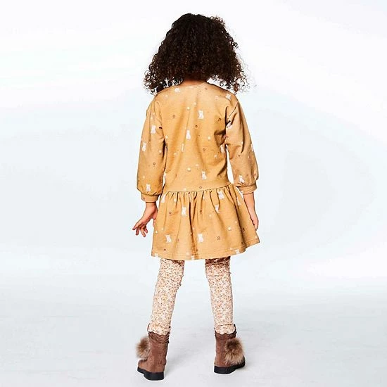 Deux Par Deux Printed Cats Long Sleeve Fleece Dress - Image 3