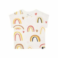 Deux Par Deux Organic Cotton Print T-Shirt Off White