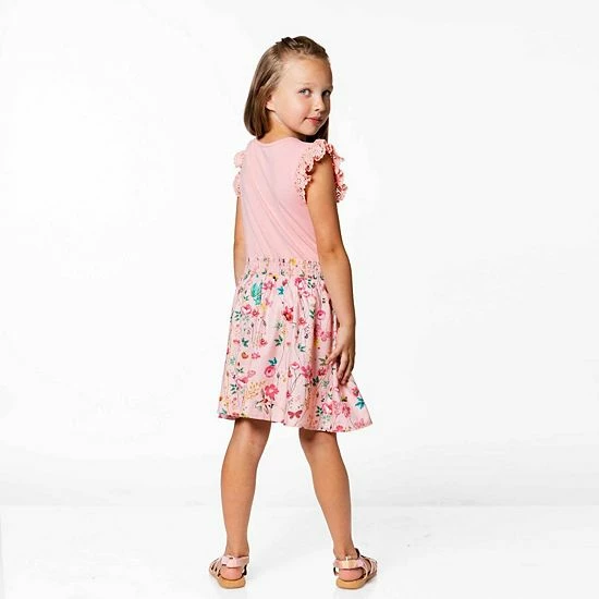 Deux Par Deux Botanical Bi-Material Dress - Image 3