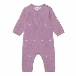 Deux Par Deux Knit Jumpsuit With Polka Dots