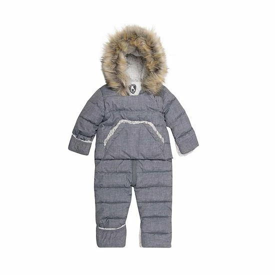 Deux Par Deux Grey One Piece Baby Snowsuit - Image 3