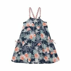 Deux Par Deux Cotton Flamingo Printed Maxi Dress