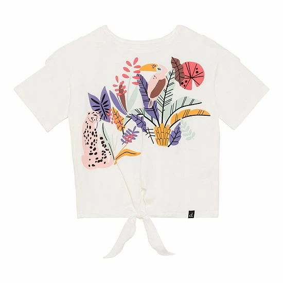 Deux Par Deux Organic Cotton T-Shirt With Front Knot Off White