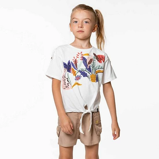 Deux Par Deux Organic Cotton T-Shirt With Front Knot Off White - Image 2