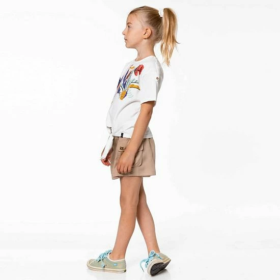 Deux Par Deux Organic Cotton T-Shirt With Front Knot Off White - Image 3