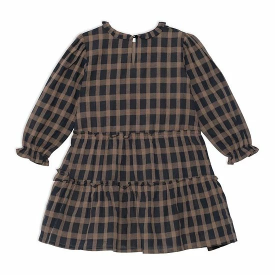 Deux Par Deux Sheer Plaid Long Sleeve Dress - Image 4