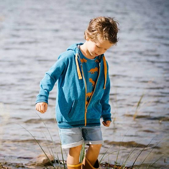 Deux Par Deux French Terry Cardigan Flash Blue Mix - Image 2