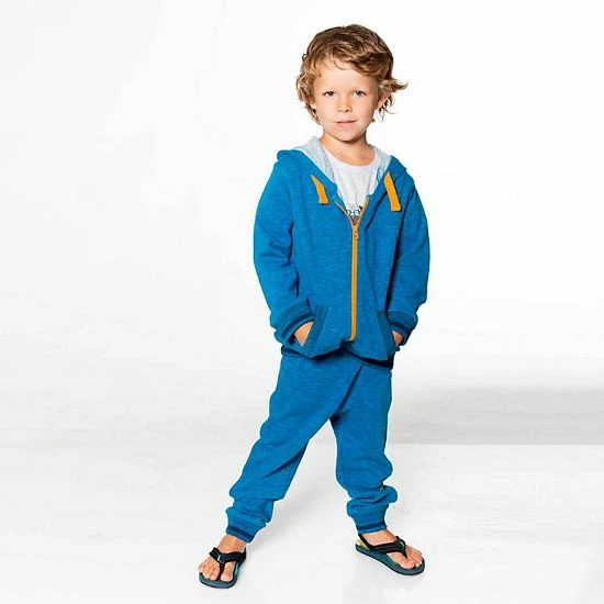 Deux Par Deux French Terry Cardigan Flash Blue Mix - Image 3