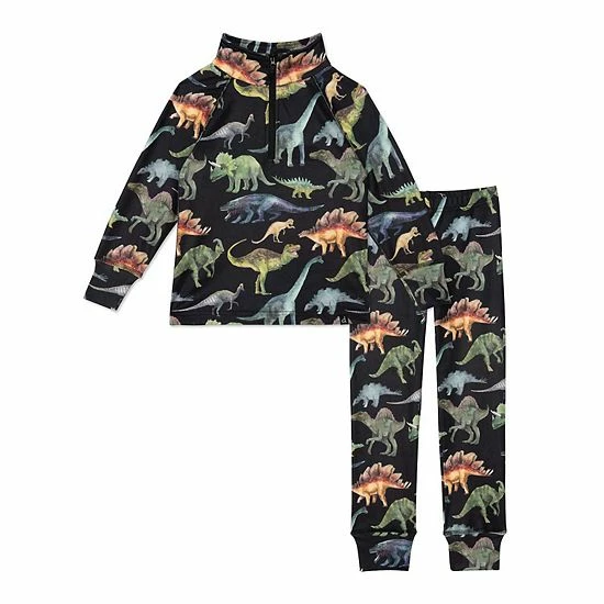 Deux Par Deux Two Piece Thermal Underwear Black With Dinosaur Print Deux Par Deux Two Piece Thermal Underwear Black With Dinosaur Print -Deux par Deux Shop unnamed file 1940