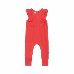 Deux Par Deux Organic Cotton Jumpsuit Dark Coral
