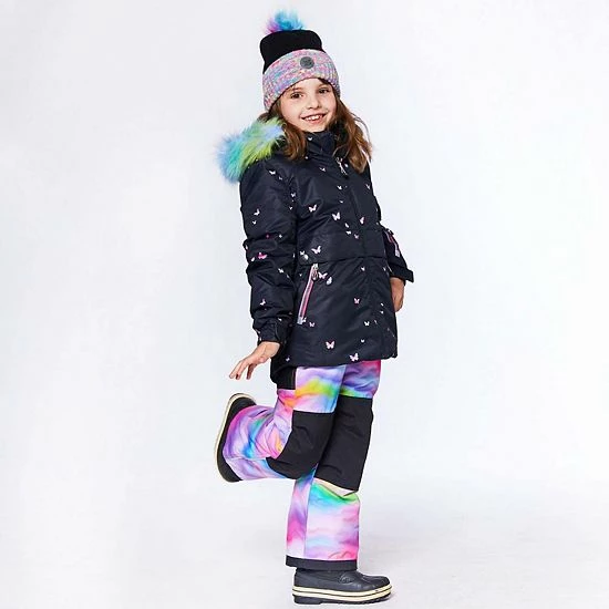 Deux Par Deux Two Piece Snowsuit Printed Butterflies And Iridescent Rainbow Print - Image 3