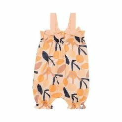 Deux Par Deux Printed Cotton Romper With Bow