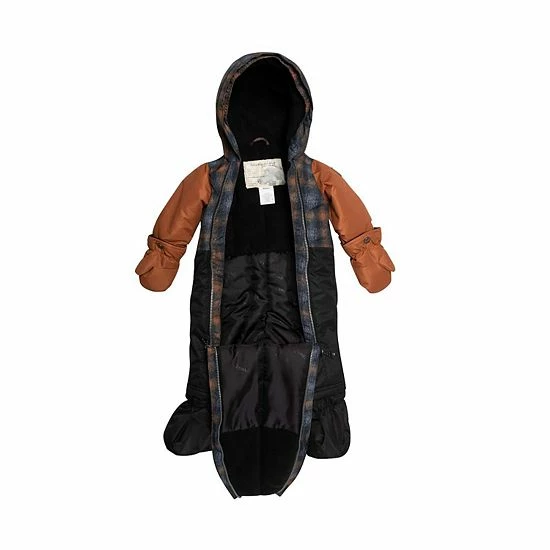 Deux Par Deux Checked Print One Piece Baby Snowsuit - Image 3