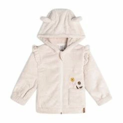 Deux Par Deux Hooded Fake Fur Vest Off White