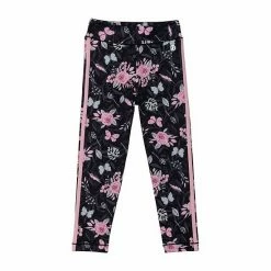 Deux Par Deux Athletic Legging Black Flower And Butterfly Print