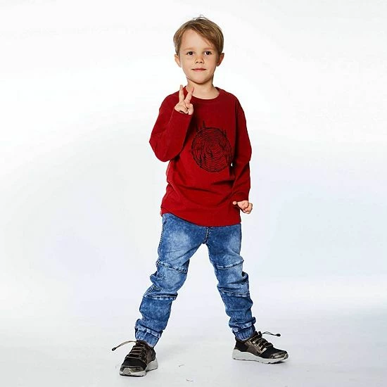 Deux Par Deux Long Sleeve Jersey Top With Wood Print - Image 2