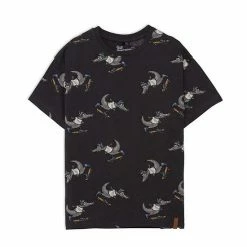 Deux Par Deux Jersey Top With Print Dark Grey