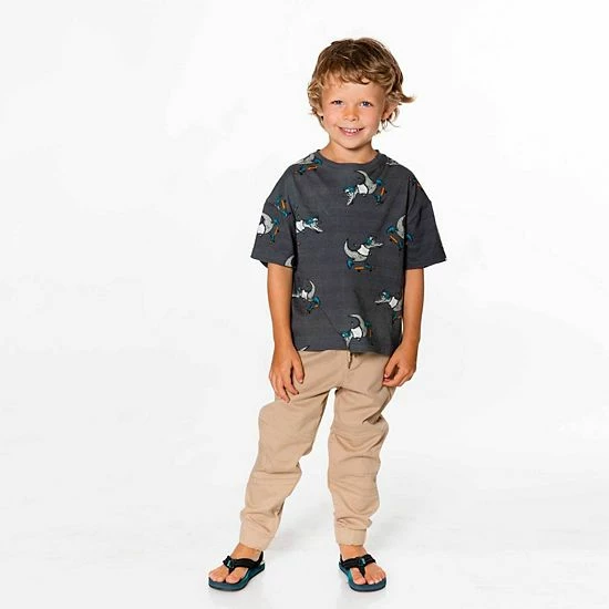 Deux Par Deux Jersey Top With Print Dark Grey - Image 2