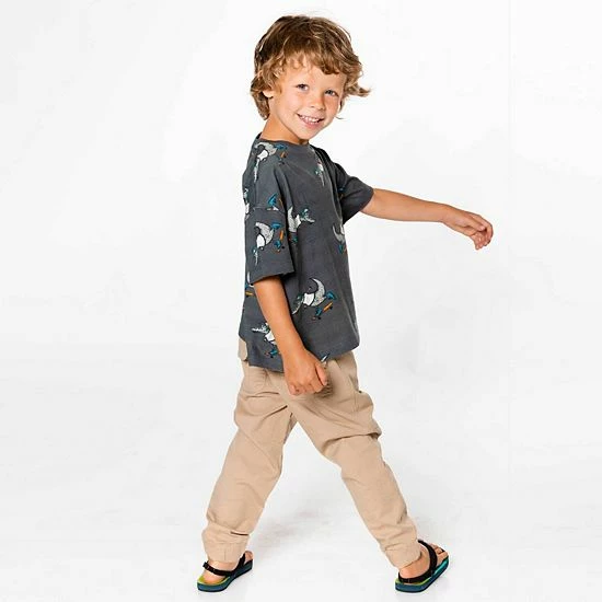 Deux Par Deux Jersey Top With Print Dark Grey - Image 4