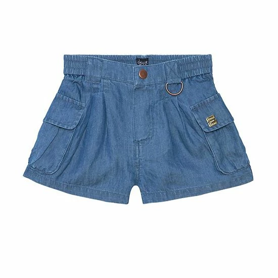 Deux Par Deux Cargo Pocket Short Blue Chambray
