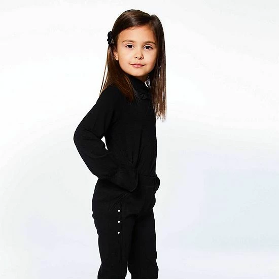 Deux Par Deux Long Sleeve Mock Neck Top Black - Image 3