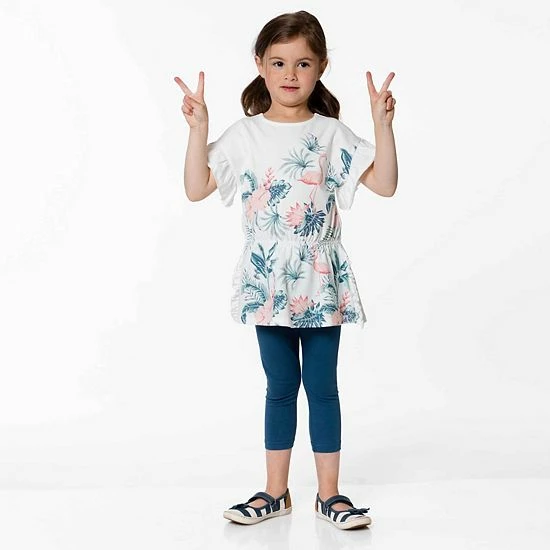 Deux Par Deux Tunic And Capri Set Off White Flamingo - Image 4