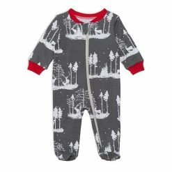 Deux Par Deux Organic Cotton Christmas Family One Piece Pajama Deer Print