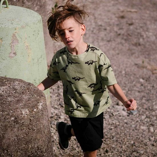 Deux Par Deux Jersey Top With Print Khaki Green - Image 2