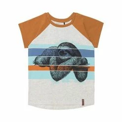 Deux Par Deux Print Jersey Top Oatmeal Mix