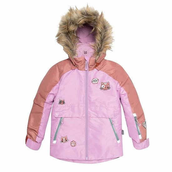 Deux Par Deux Printed Little Cats Two Piece Snowsuit Brown And Purple - Image 5