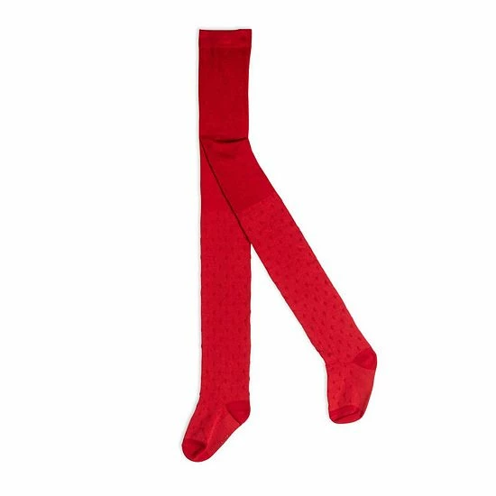 Deux Par Deux Solid Tights Red
