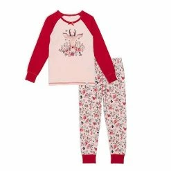 Deux Par Deux Organic Cotton Two Piece Printed Pajama Set With Deer
