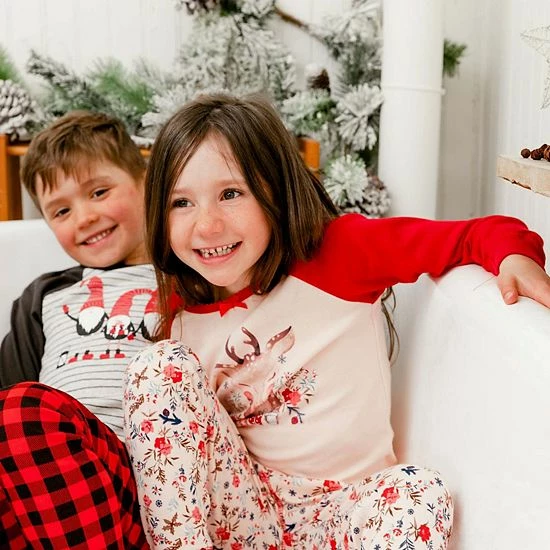 Deux Par Deux Organic Cotton Two Piece Printed Pajama Set With Deer - Image 3