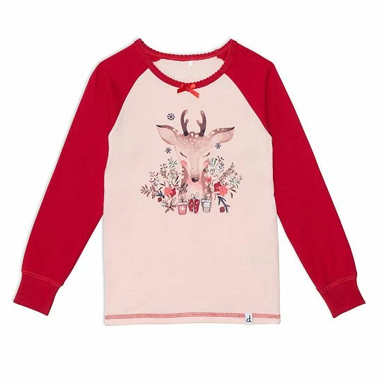 Deux Par Deux Organic Cotton Two Piece Printed Pajama Set With Deer - Image 4
