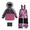 Deux Par Deux Two Piece Snowsuit Printed Big Flowers Purple And Grey -Deux par Deux Shop unnamed file 291