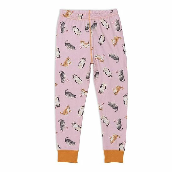 Deux Par Deux Organic Cotton Two Piece Printed Pajama Set With Cats - Image 3