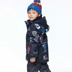 Deux Par Deux Two Piece Snowsuit Printed Hockey Players Black -Deux par Deux Shop unnamed file 383