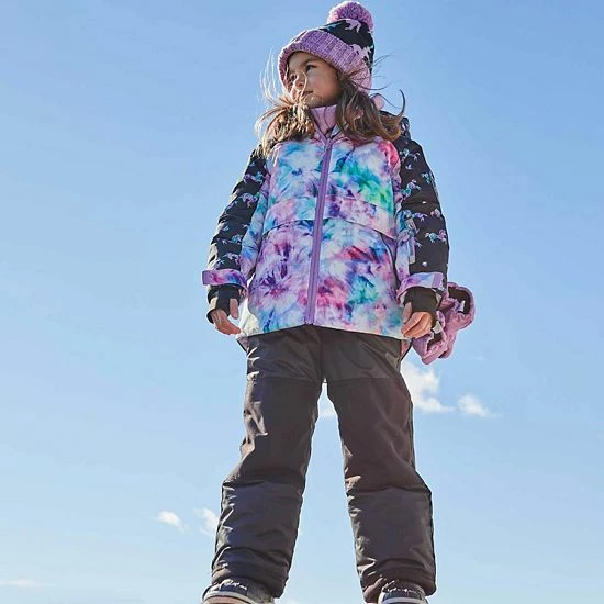 Deux Par Deux Printed Unicorns And Tie Dye Two Piece Snowsuit Black - Image 2