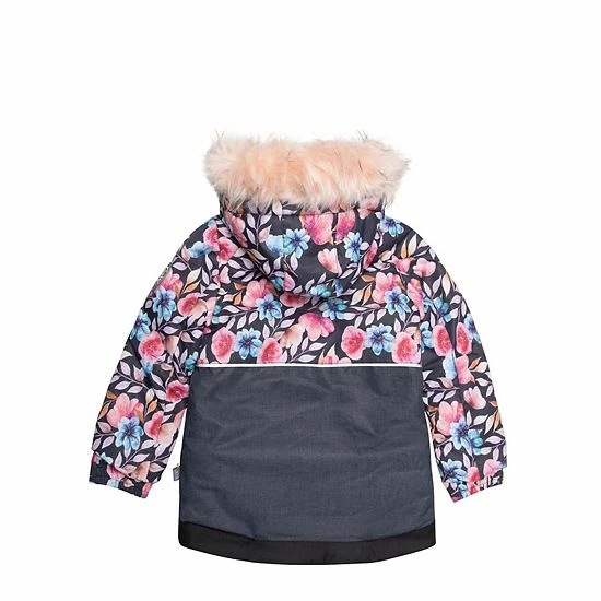 Deux Par Deux Two Piece Snowsuit Grey With Autumn Flower Print - Image 5
