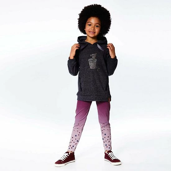 Deux Par Deux Long Sleeve Hooded Tunic With Pocket Dark Heather Grey - Image 3