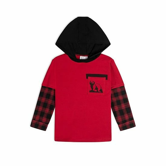 Deux Par Deux Hooded Double Sleeve Top