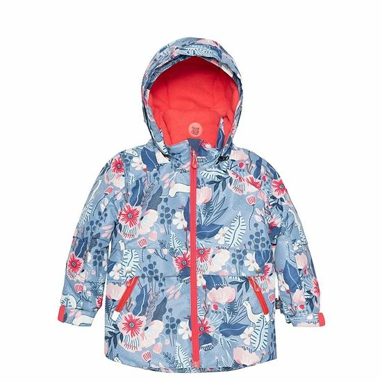 Deux Par Deux Printed Frosted Flowers Two Piece Snowsuit Blue And Red - Image 2