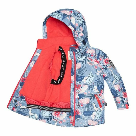 Deux Par Deux Printed Frosted Flowers Two Piece Snowsuit Blue And Red - Image 3