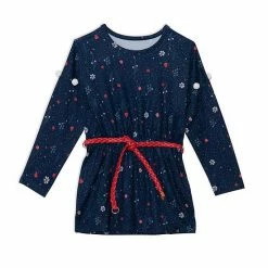 Deux Par Deux Long Sleeve Tunic With Belt Printed Flowers