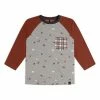 Deux Par Deux Long Raglan Sleeve Top With Printed Dogs